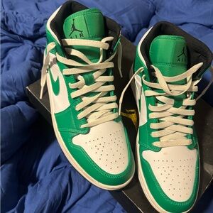 Jordan Green and White Men's Sneakers